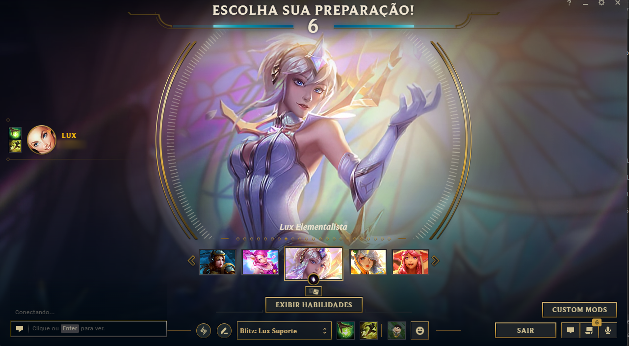 Skins Liberadas no Saguão